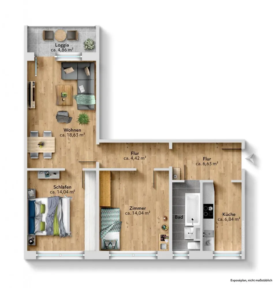 3 room apartment with 72 m² in Chemnitz – Photo 12