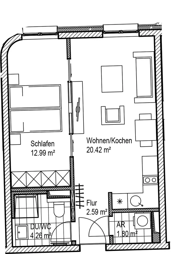 3 Zimmer Wohnung mit 42 m² in Leipzig – Bild 4