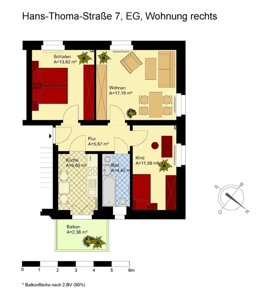 3 Zimmer Wohnung mit 61 m² in Dresden – Bild 2