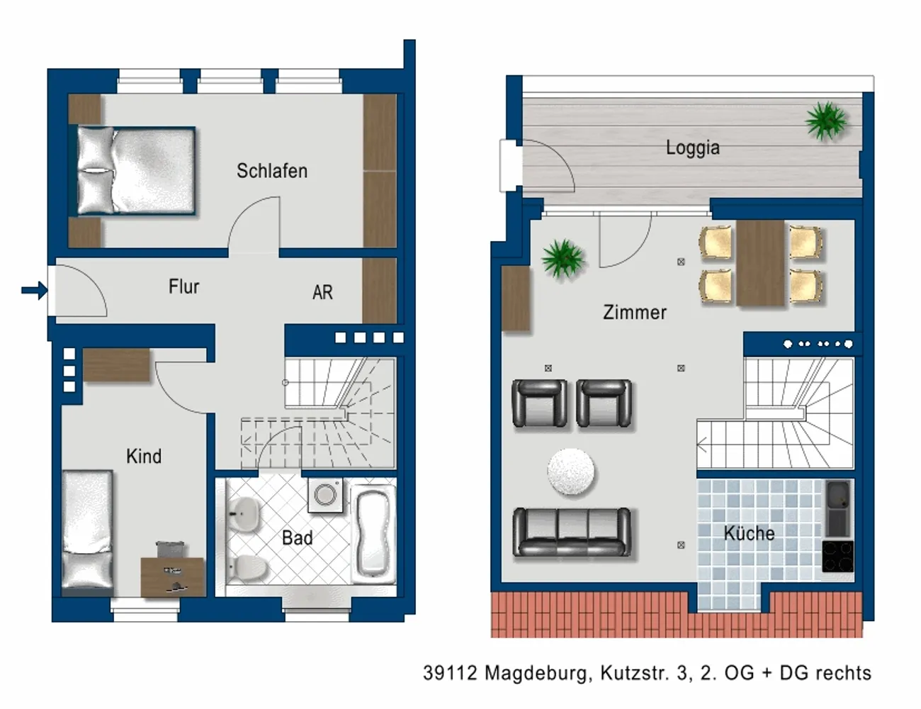 3 Zimmer Wohnung mit 80 m² in Magdeburg – Bild 2