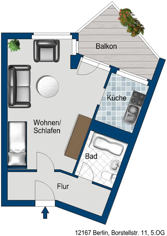 1 Zimmer Wohnung mit 40 m² in Berlin – Bild 2