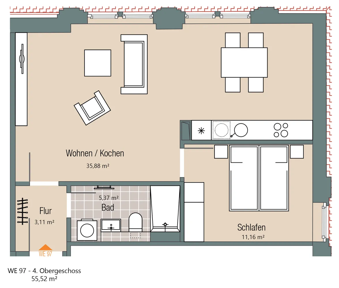 2 Zimmer Wohnung mit 56 m² in Leipzig – Bild 7