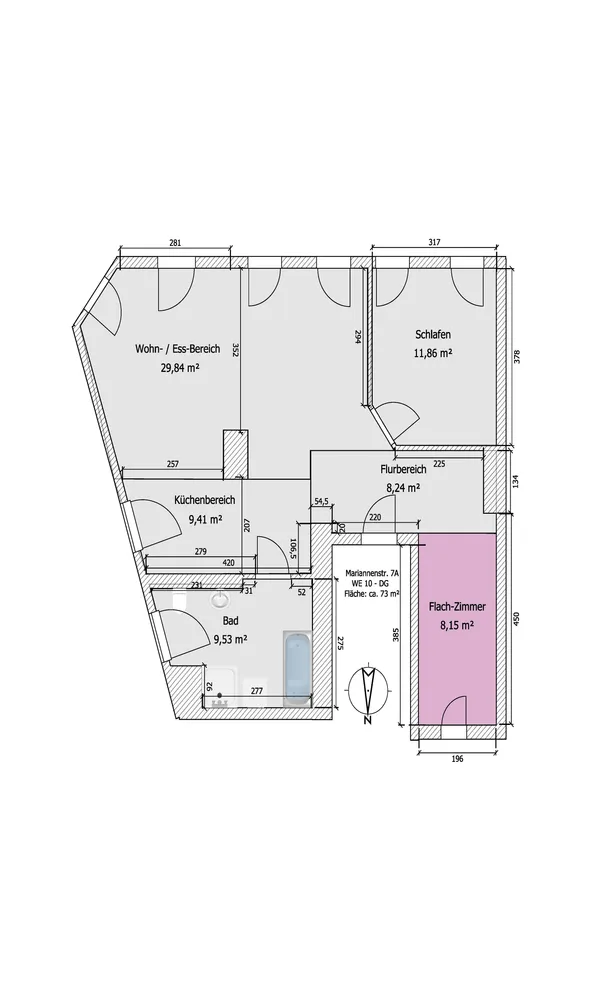 2 Zimmer Wohnung mit 73 m² in Magdeburg – Bild 2