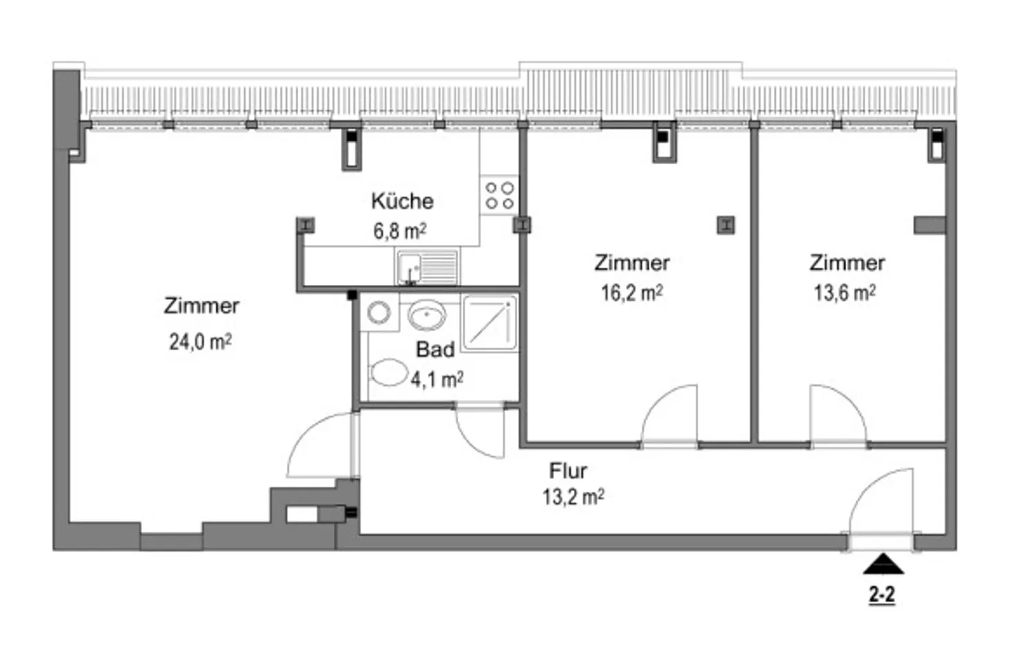 3 Zimmer Wohnung mit 78 m² in Eberswalde – Bild 2