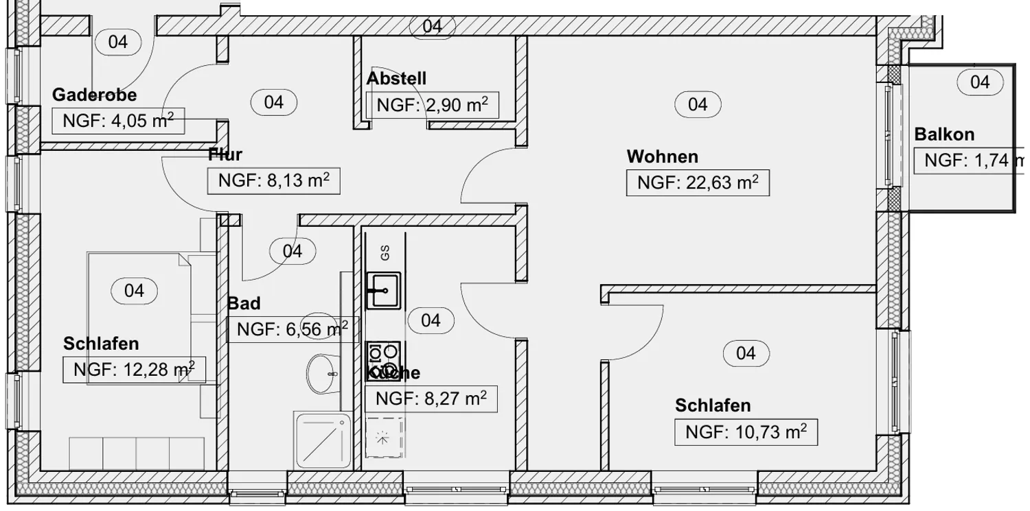 4 Zimmer Wohnung mit 77 m² in Stade – Bild 2