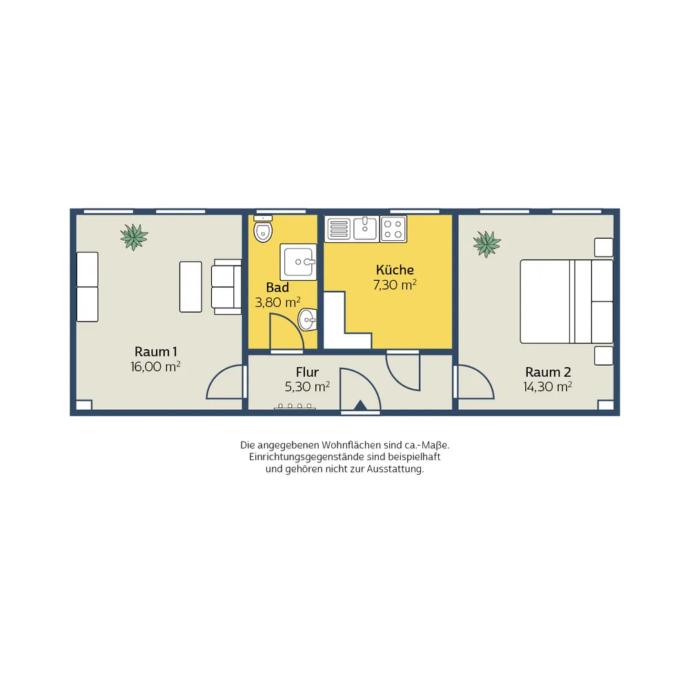 2 Zimmer Wohnung mit 47 m² in Leipzig – Bild 2