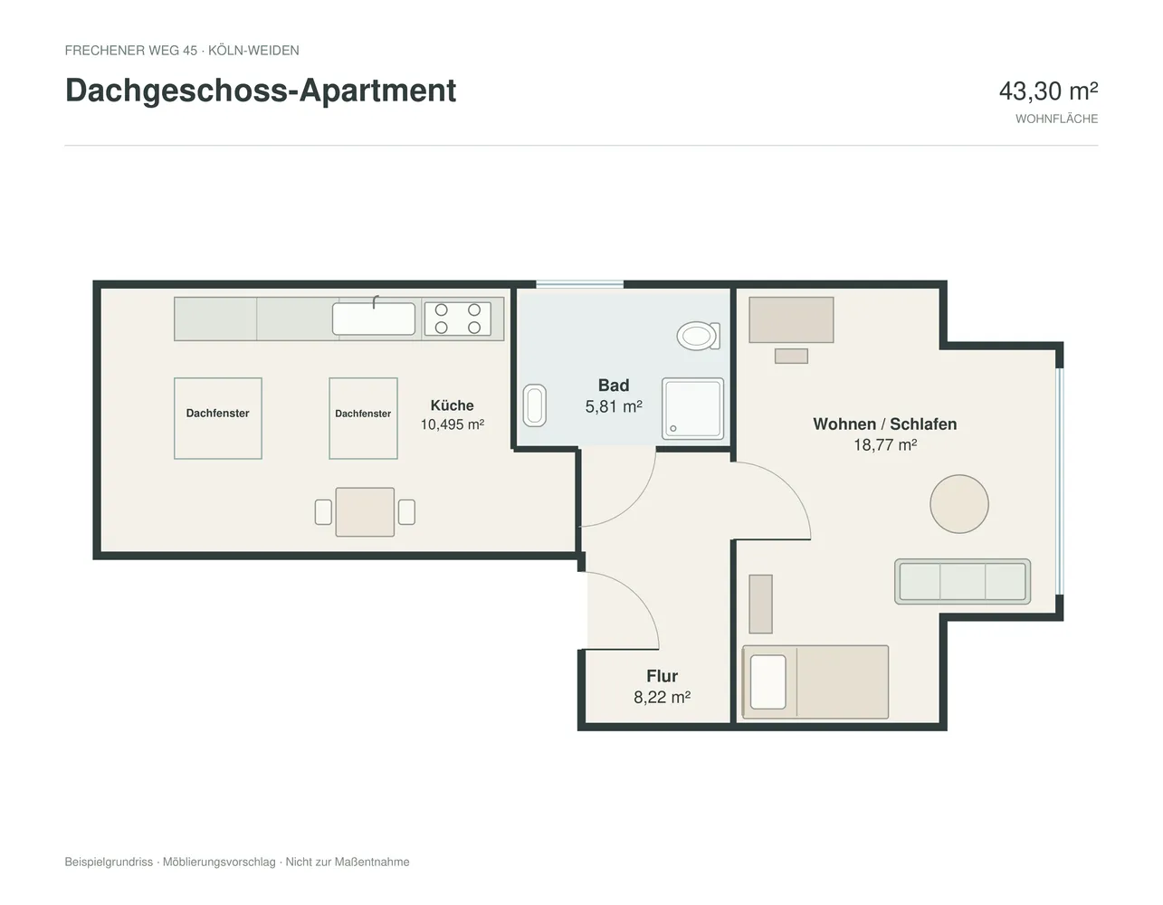 1 Zimmer Wohnung mit 43 m² in Köln – Bild 5