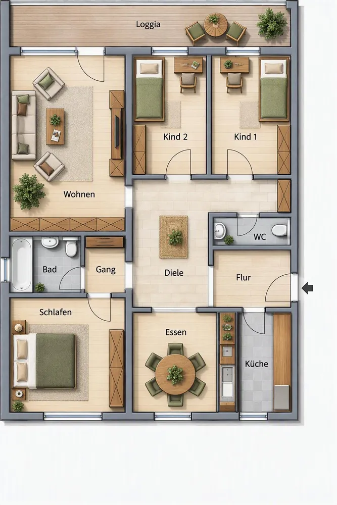 5 Zimmer Wohnung mit 115 m² in München – Bild 2