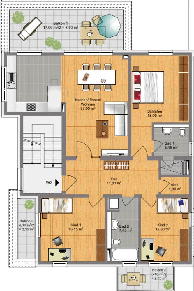 4 room apartment with 124 m² in Düsseldorf – Photo 2