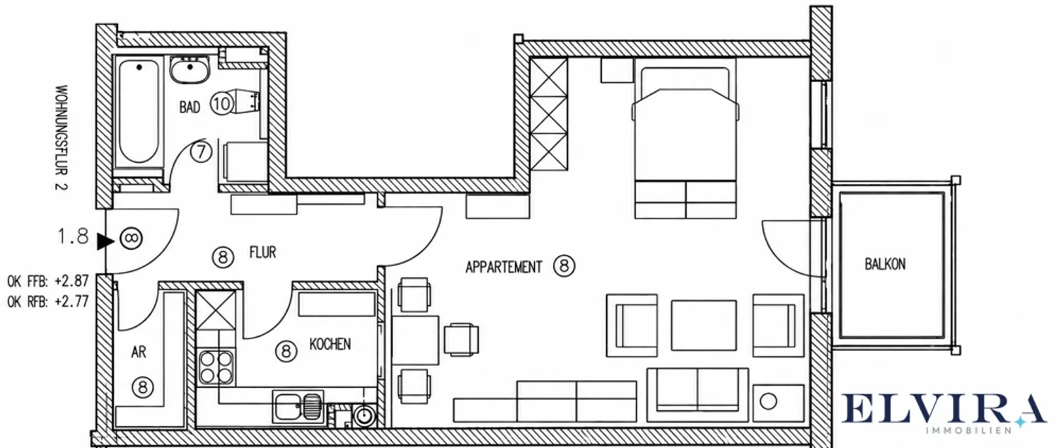 1 Zimmer Wohnung mit 55 m² in München – Bild 4