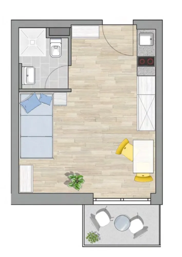 1 Zimmer Wohnung mit 26 m² in Augsburg – Bild 9