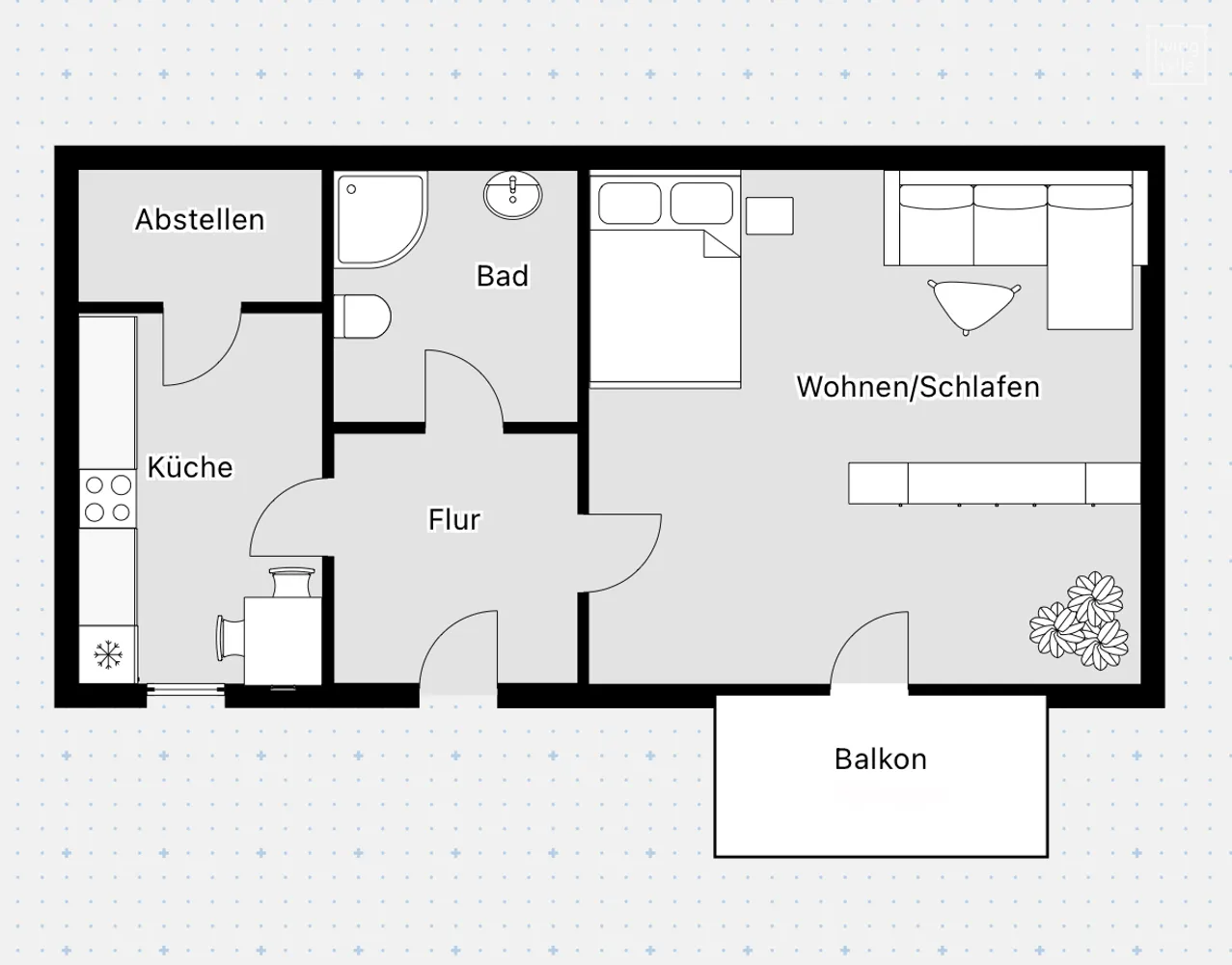 1 Zimmer Wohnung mit 31 m² in Halle (Saale) – Bild 12