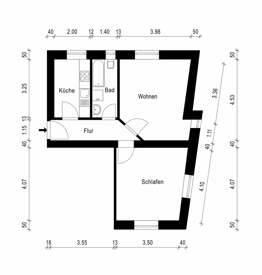 2 room apartment with 46 m² in Magdeburg – Photo 3