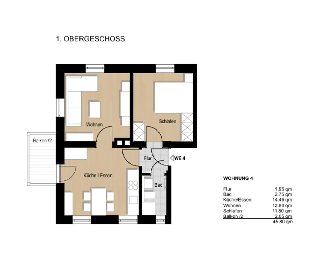 2 Zimmer Wohnung mit 46 m² in Augsburg – Bild 8