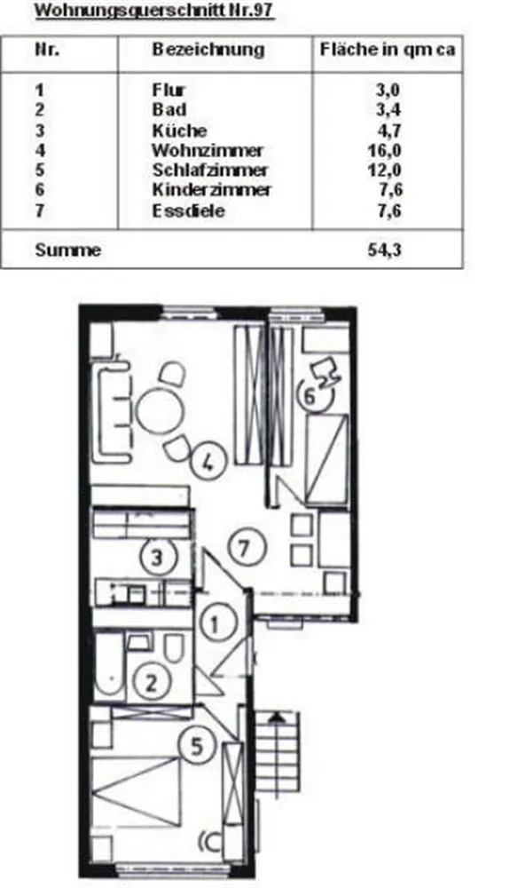 3 Zimmer Wohnung mit 56 m² in Schwarzenberg – Bild 2