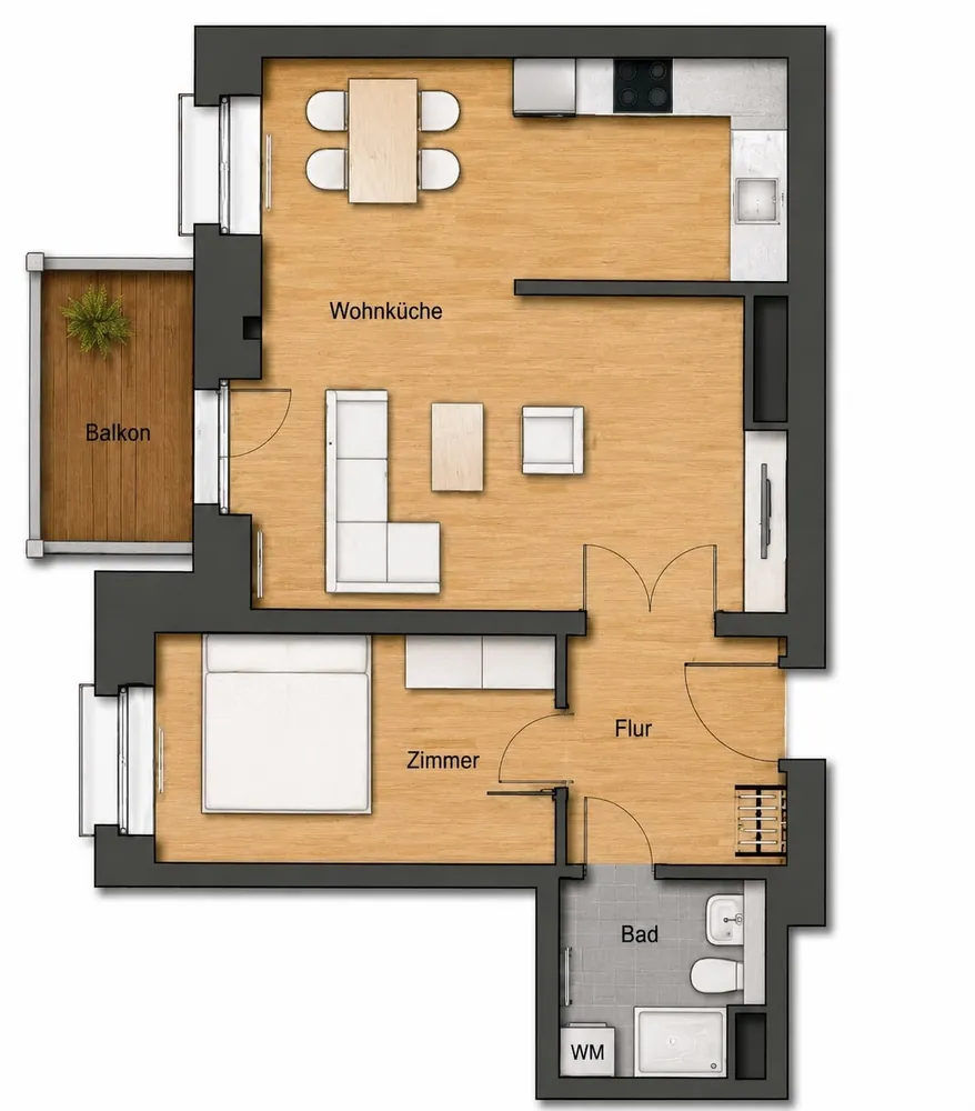 2 Zimmer Wohnung mit 54 m² in Halle (Saale) – Bild 12