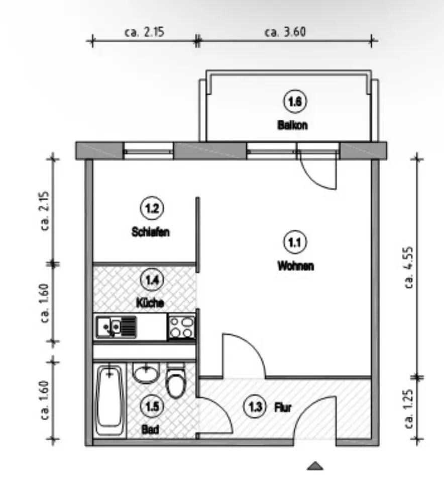 Studio mit 31 m² in Jena – Bild 10