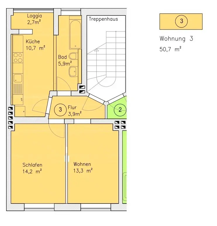 2 Zimmer Wohnung mit 51 m² in Halle (Saale) – Bild 10