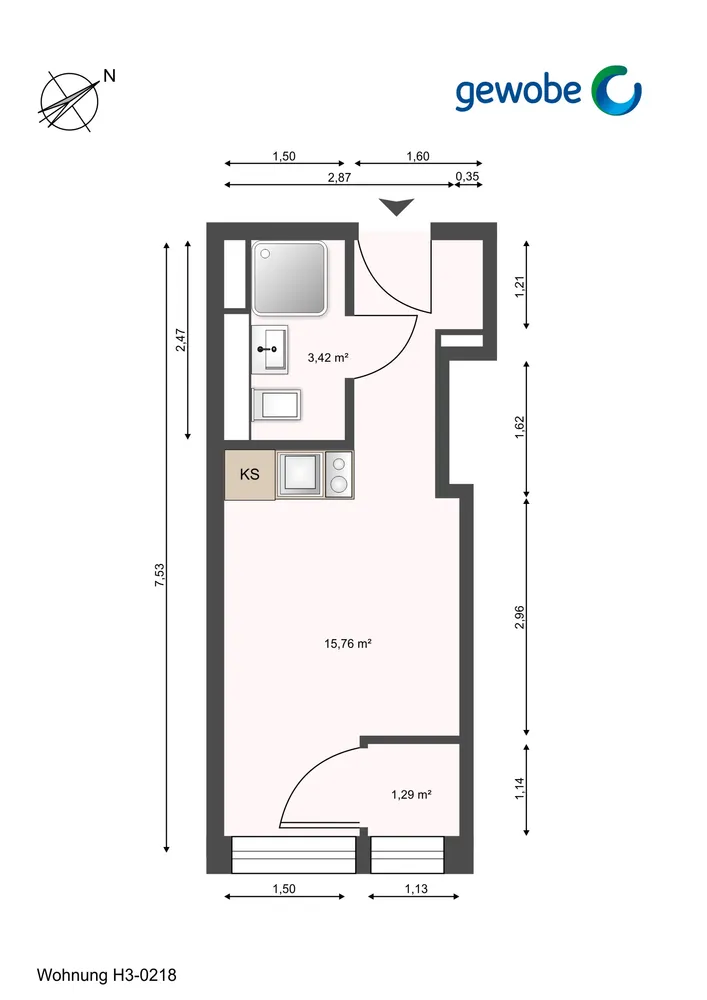 1 Zimmer Wohnung mit 20 m² in Berlin – Bild 6