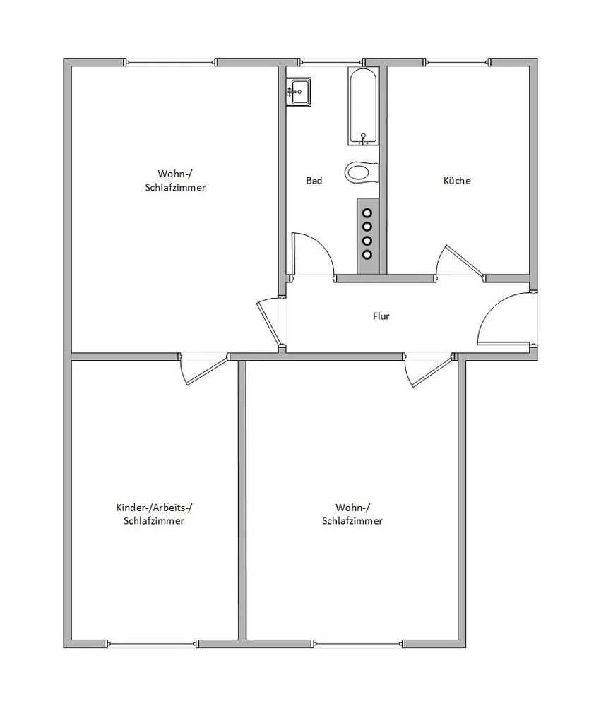 3 Zimmer Wohnung mit 83 m² in Magdeburg – Bild 2