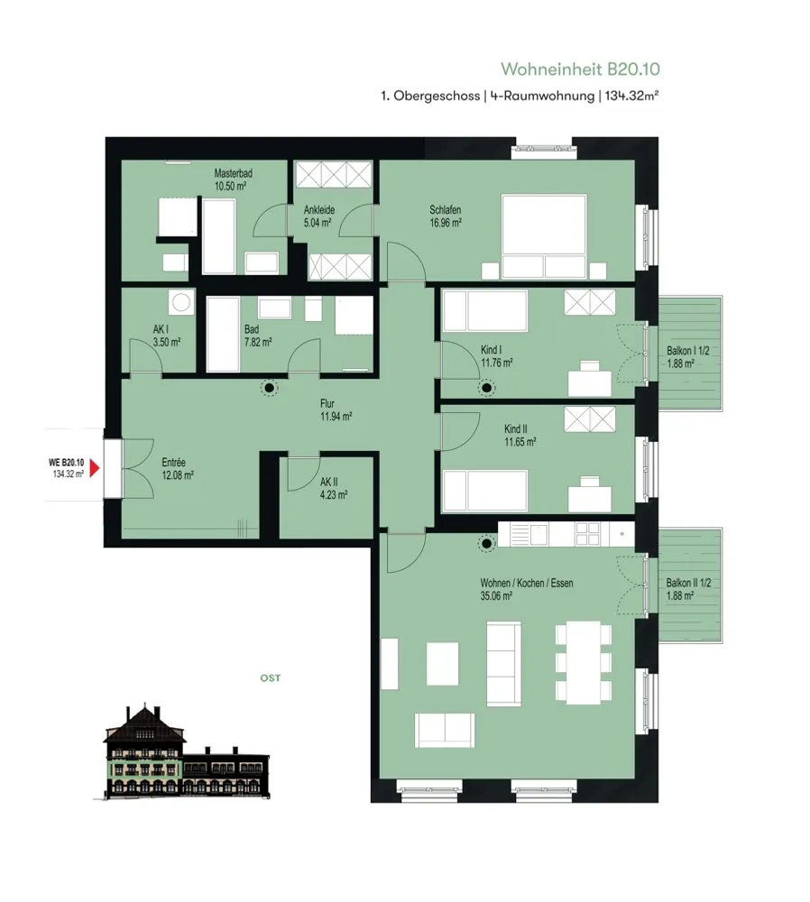 4 Zimmer Wohnung mit 134 m² in Leipzig – Bild 2