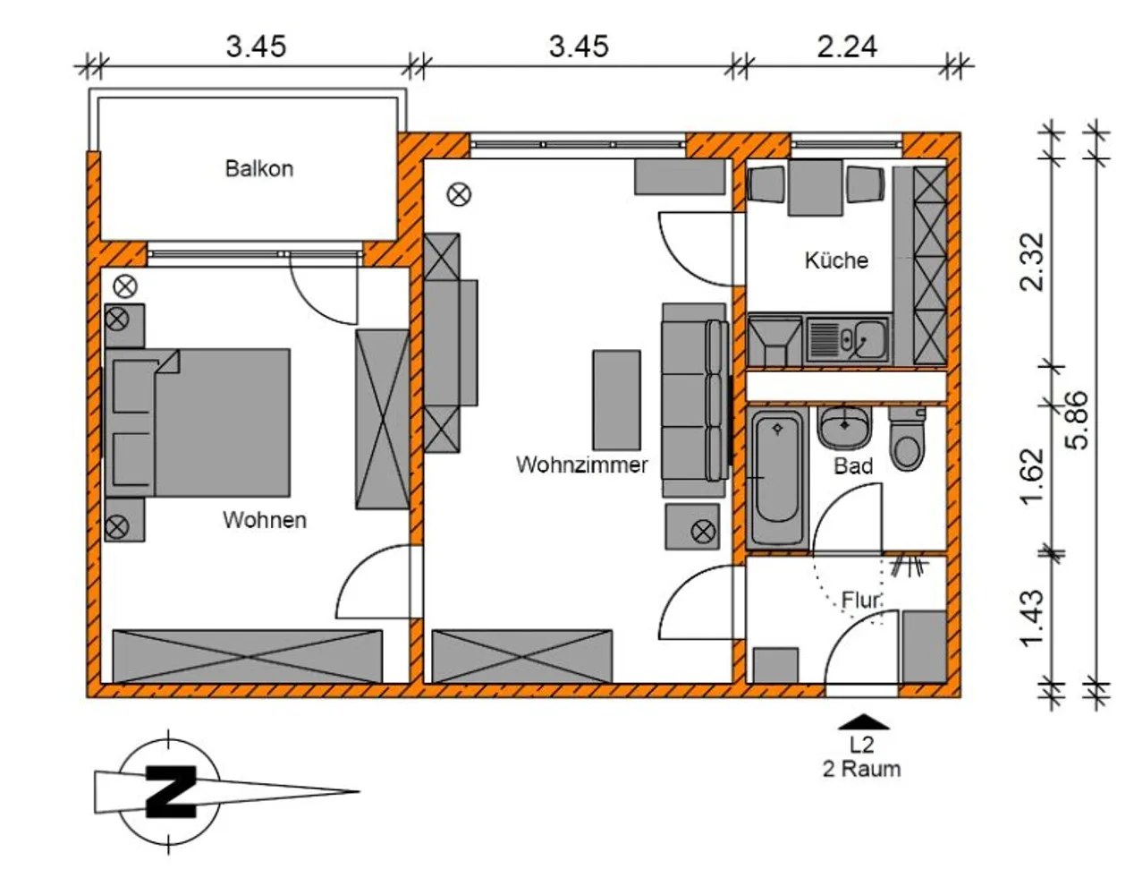 2 room apartment with 49 m² in Magdeburg – Photo 3