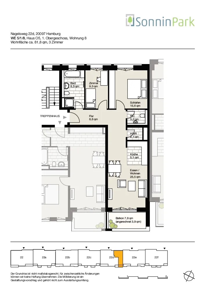 3 Zimmer Wohnung mit 82 m² in Hamburg – Bild 5