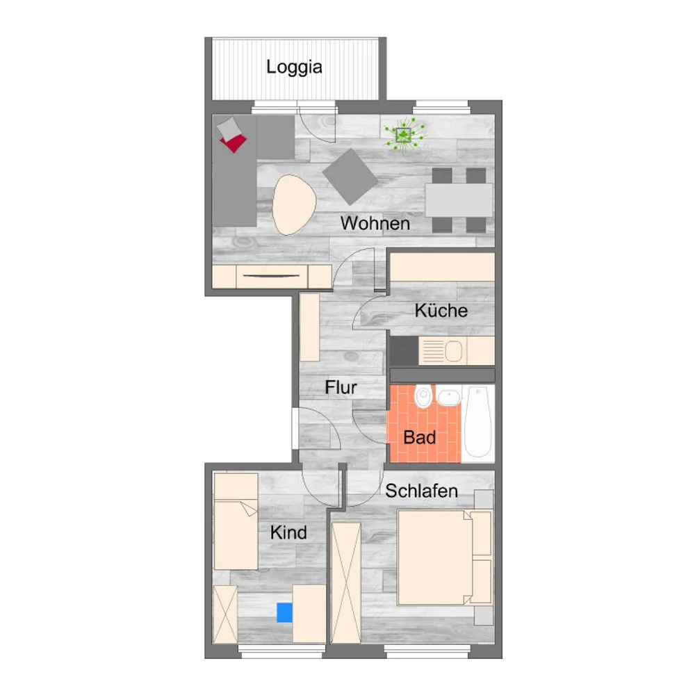 3 Zimmer Wohnung mit 58 m² in Zwickau – Bild 3