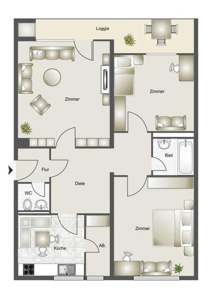 3 Zimmer Wohnung mit 76 m² in Bochum – Bild 2