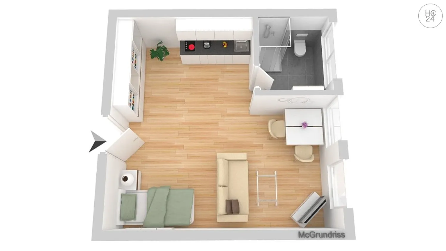 1 Zimmer Wohnung mit 22 m² in Stuttgart – Bild 4