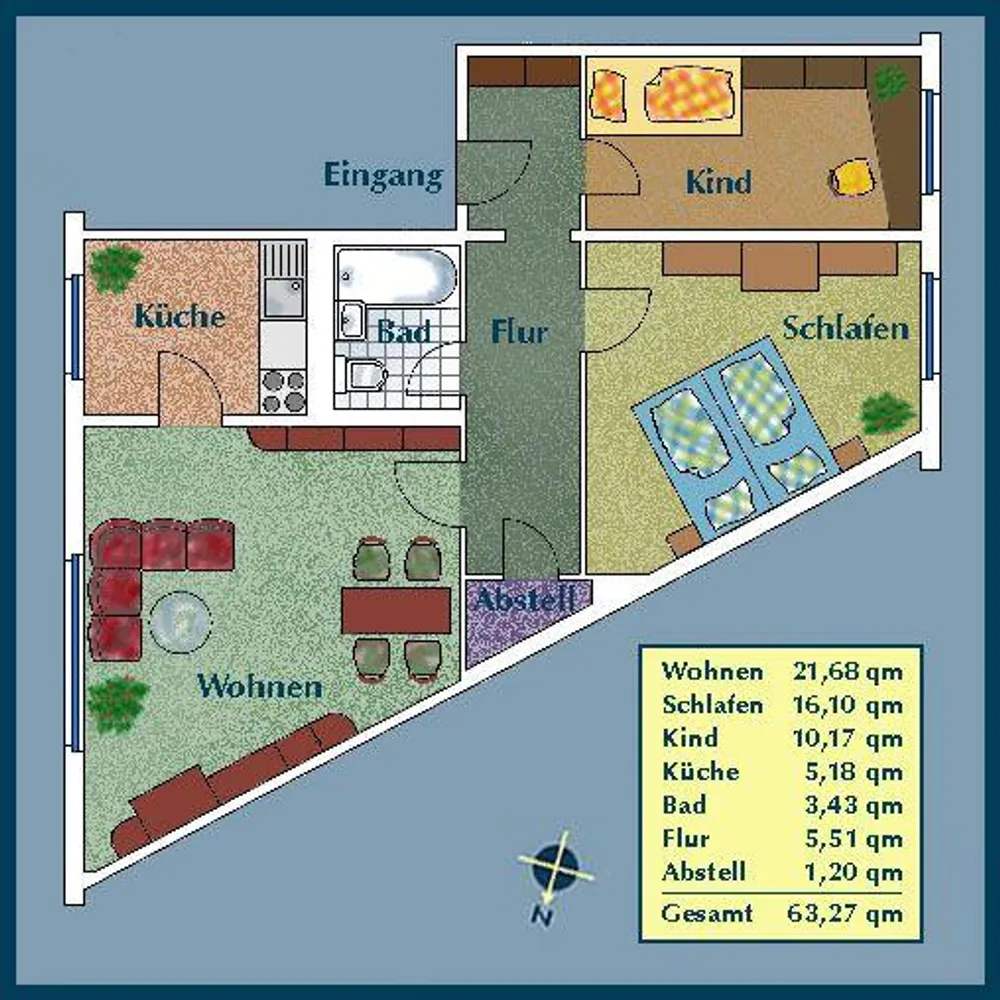 3 room apartment with 63 m² in Dresden – Photo 2