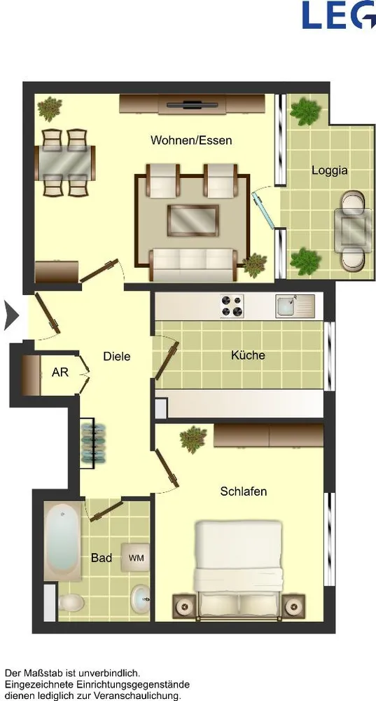 2 Zimmer Wohnung mit 60 m² in Düsseldorf – Bild 3