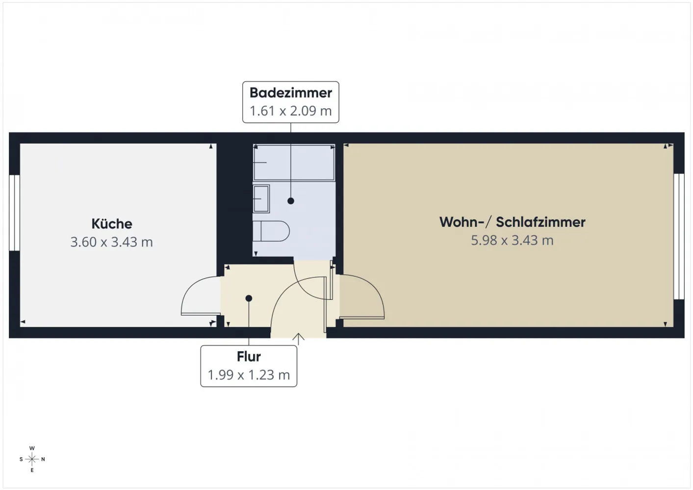 1 Zimmer Wohnung mit 40 m² in Dessau-Roßlau – Bild 2