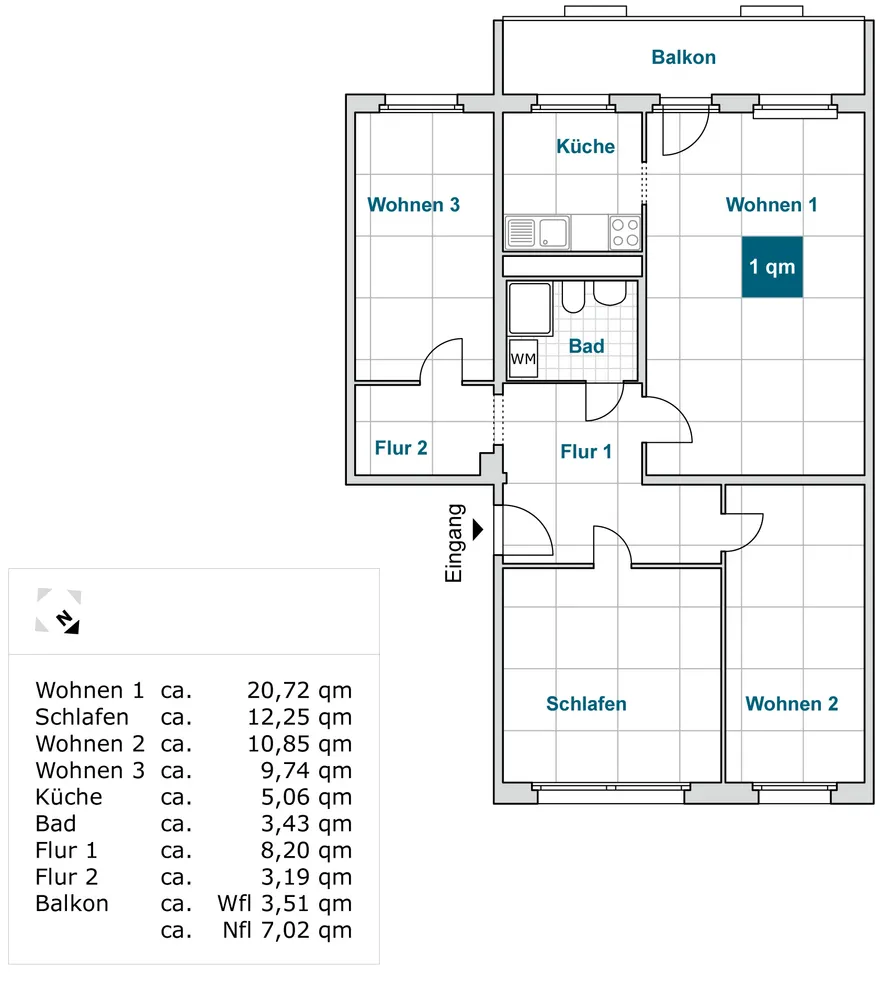 4 Zimmer Wohnung mit 77 m² in Dresden – Bild 2