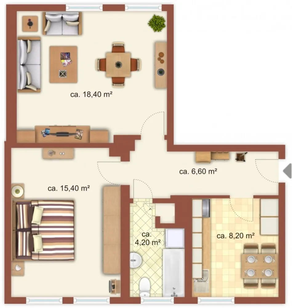 2 room apartment with 52 m² in Zeitz – Photo 1
