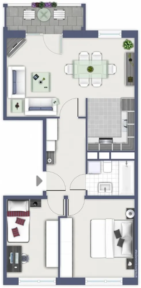 3 Zimmer Wohnung mit 58 m² in Chemnitz – Bild 2