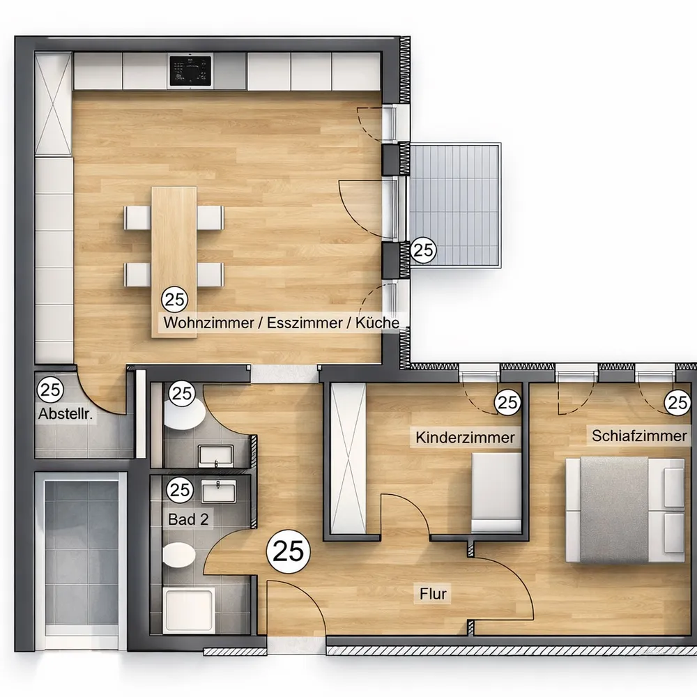 3 Zimmer Wohnung mit 69 m² in Frankfurt am Main – Bild 7