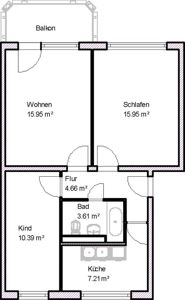 3 room apartment with 60 m² in Magdeburg – Photo 2