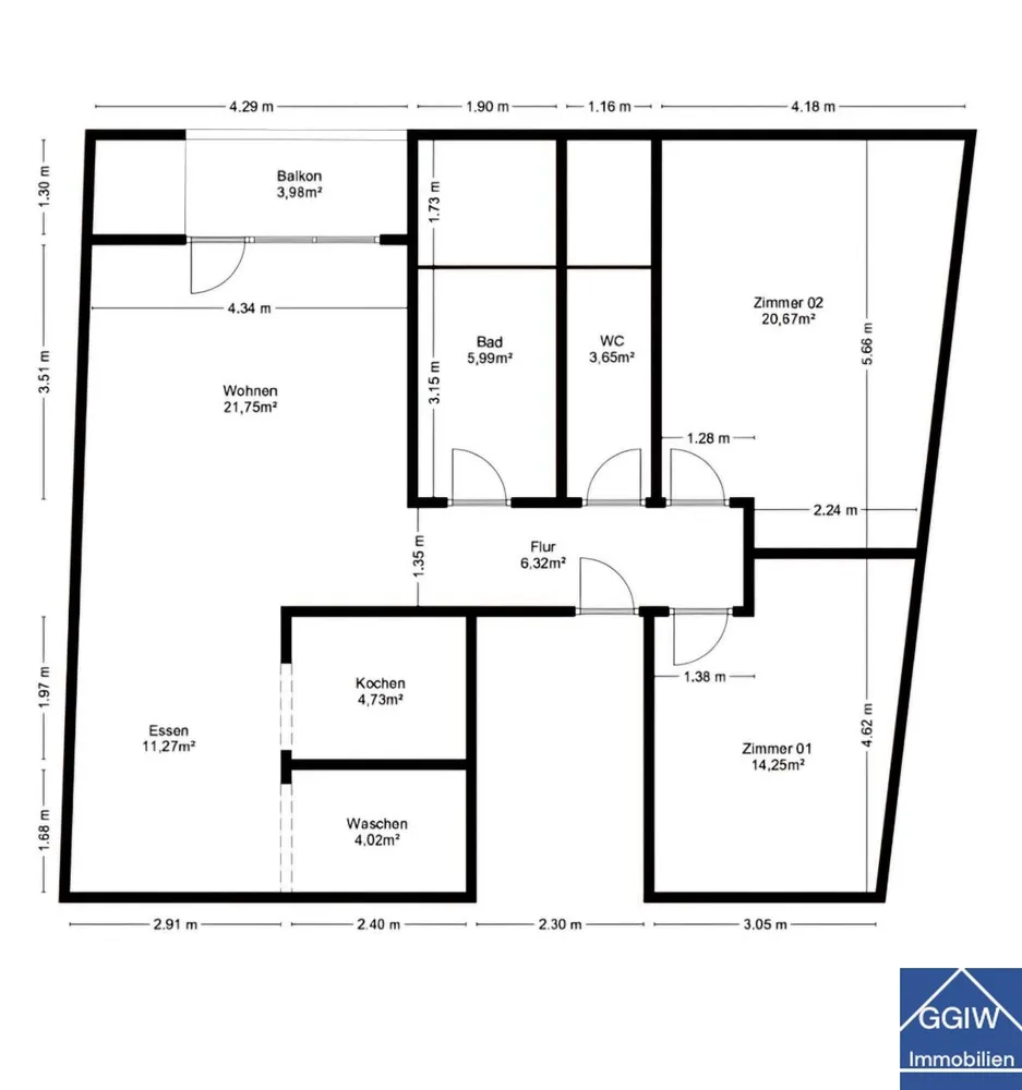 3 Zimmer Wohnung mit 84 m² in Ludwigshafen am Rhein – Bild 9