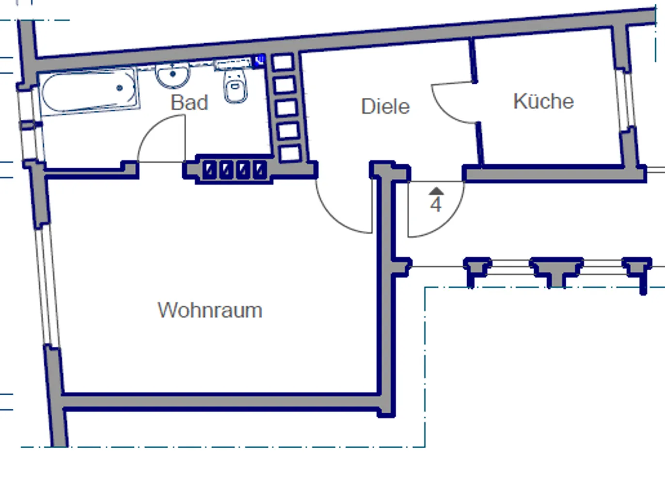 1 room apartment with 32 m² in Duisburg – Photo 4