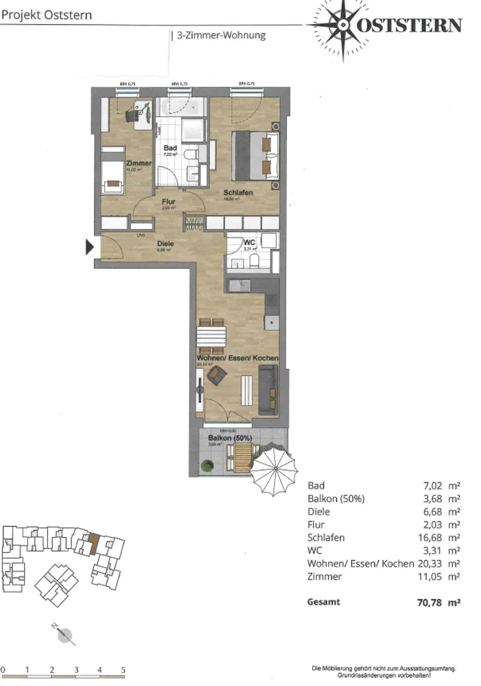 3 Zimmer Wohnung mit 71 m² in Frankfurt am Main – Bild 6