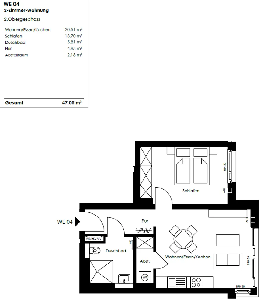 2 room apartment with 47 m² in Cologne – Photo 5