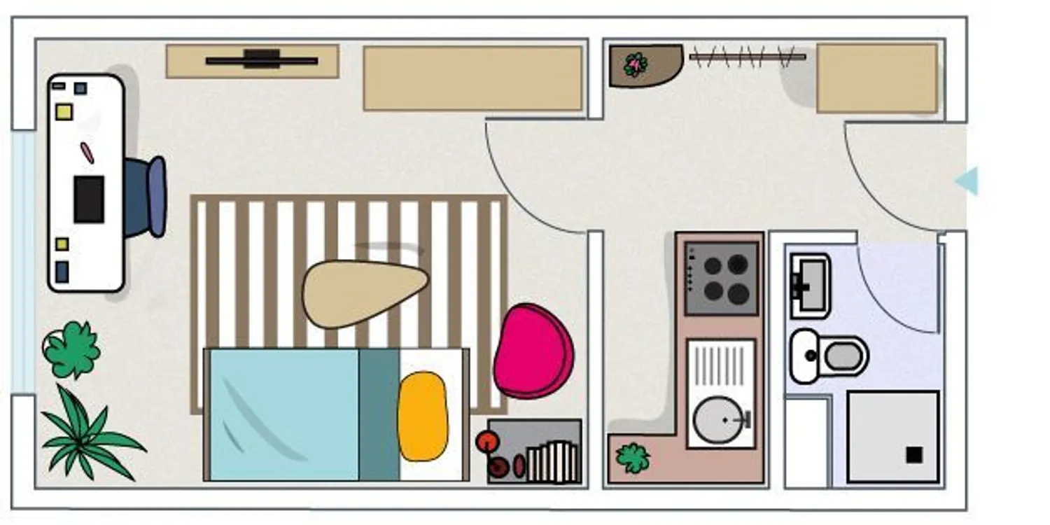 2 Zimmer Wohnung mit 32 m² in Neubrandenburg – Bild 1