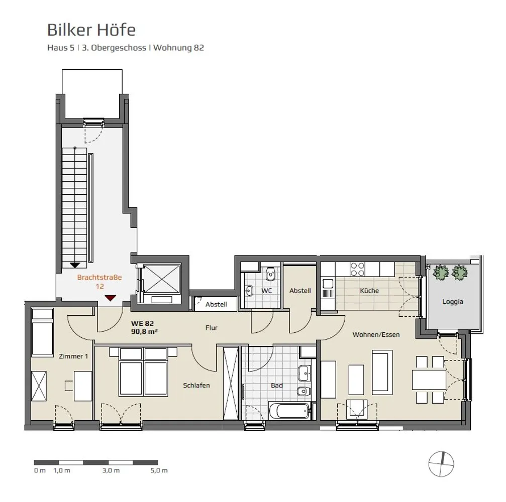 3 Zimmer Wohnung mit 90 m² in Düsseldorf – Bild 2