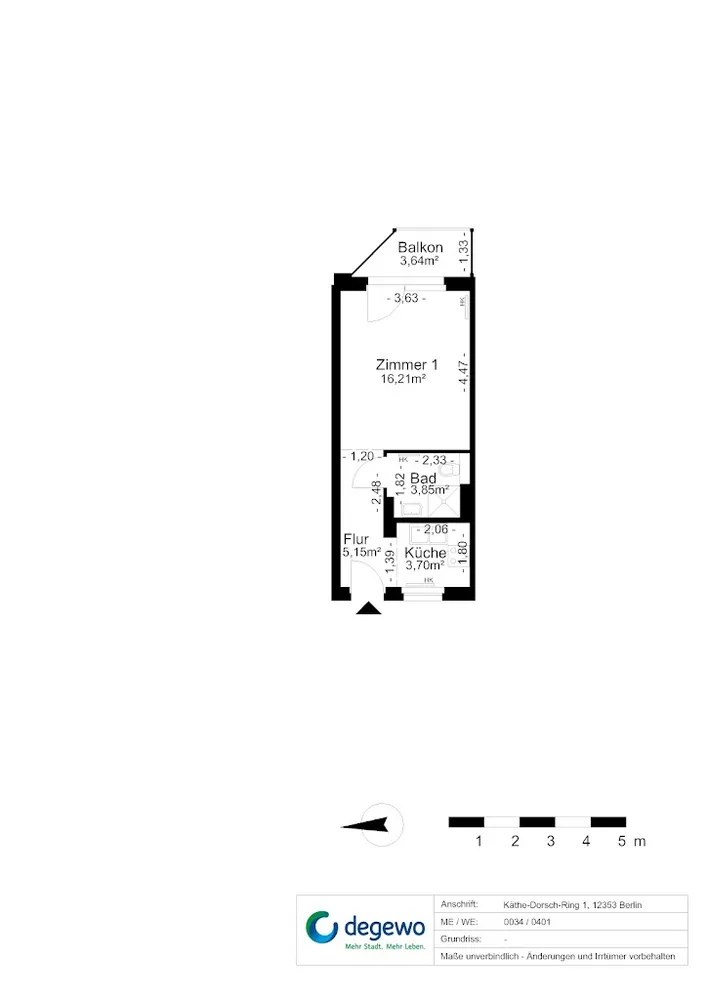 1 Zimmer Wohnung mit 31 m² in Berlin – Bild 4