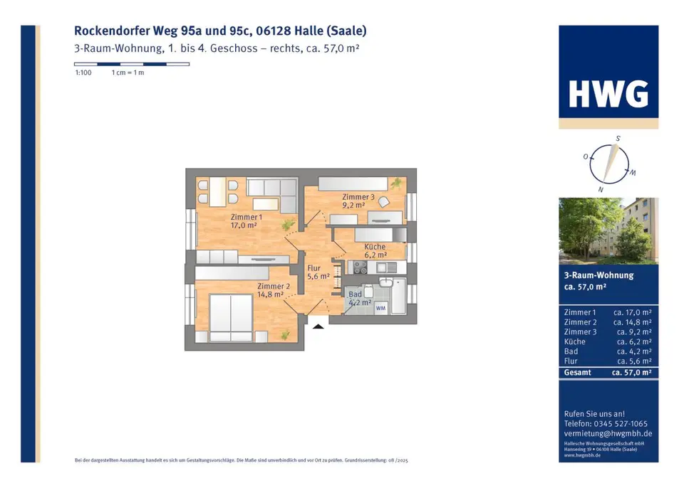 3 Zimmer Wohnung mit 57 m² in Halle (Saale) – Bild 5