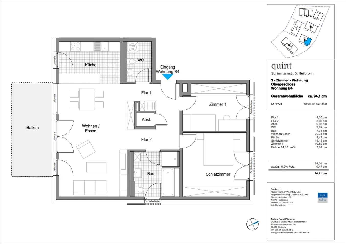 3 Zimmer Wohnung mit 94 m² in Heilbronn – Bild 5