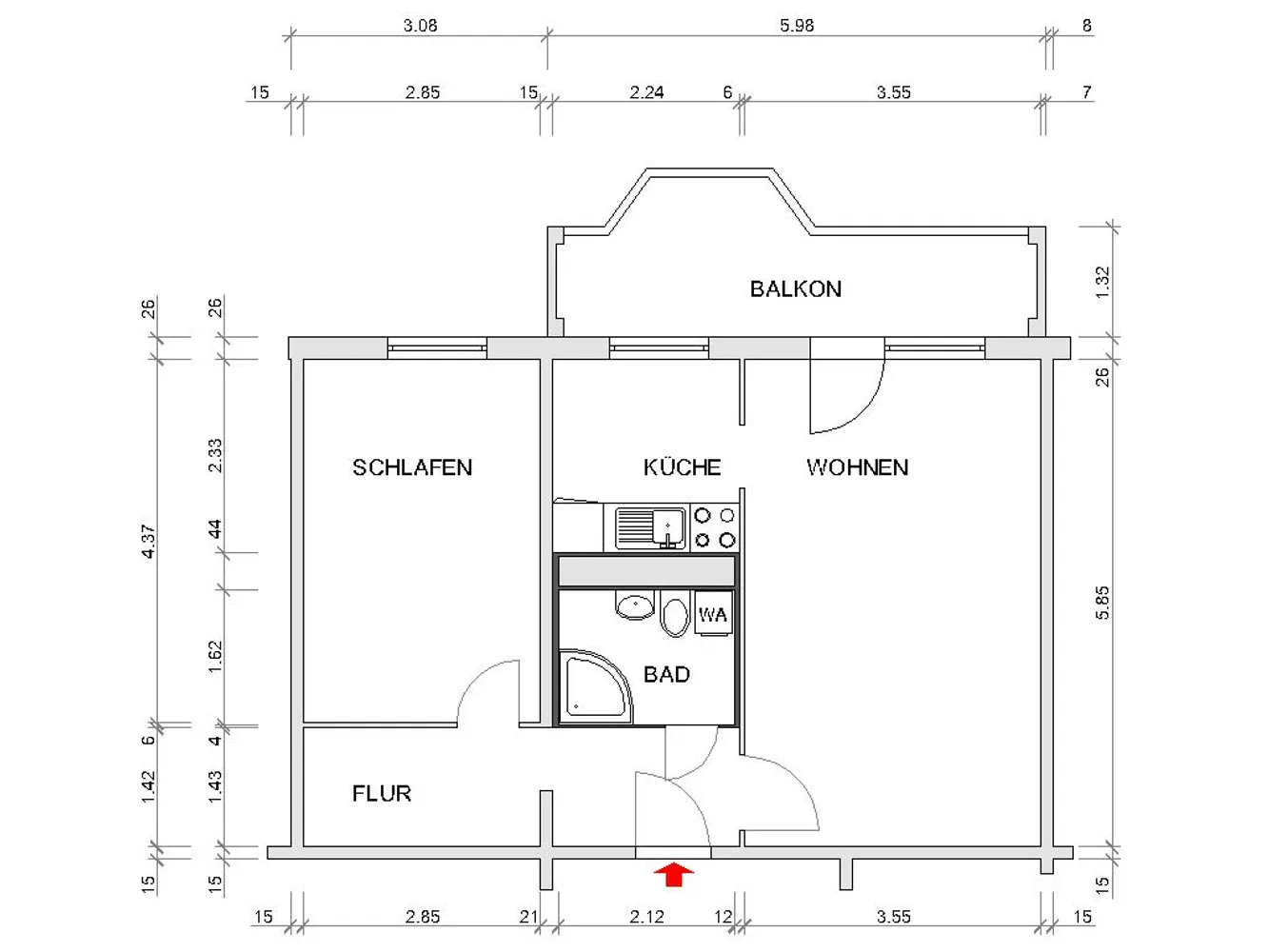 2 Zimmer Wohnung mit 53 m² in Chemnitz – Bild 3