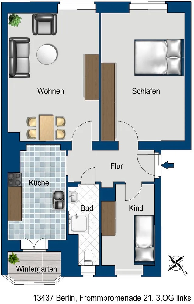 3 Zimmer Wohnung mit 75 m² in Berlin – Bild 2