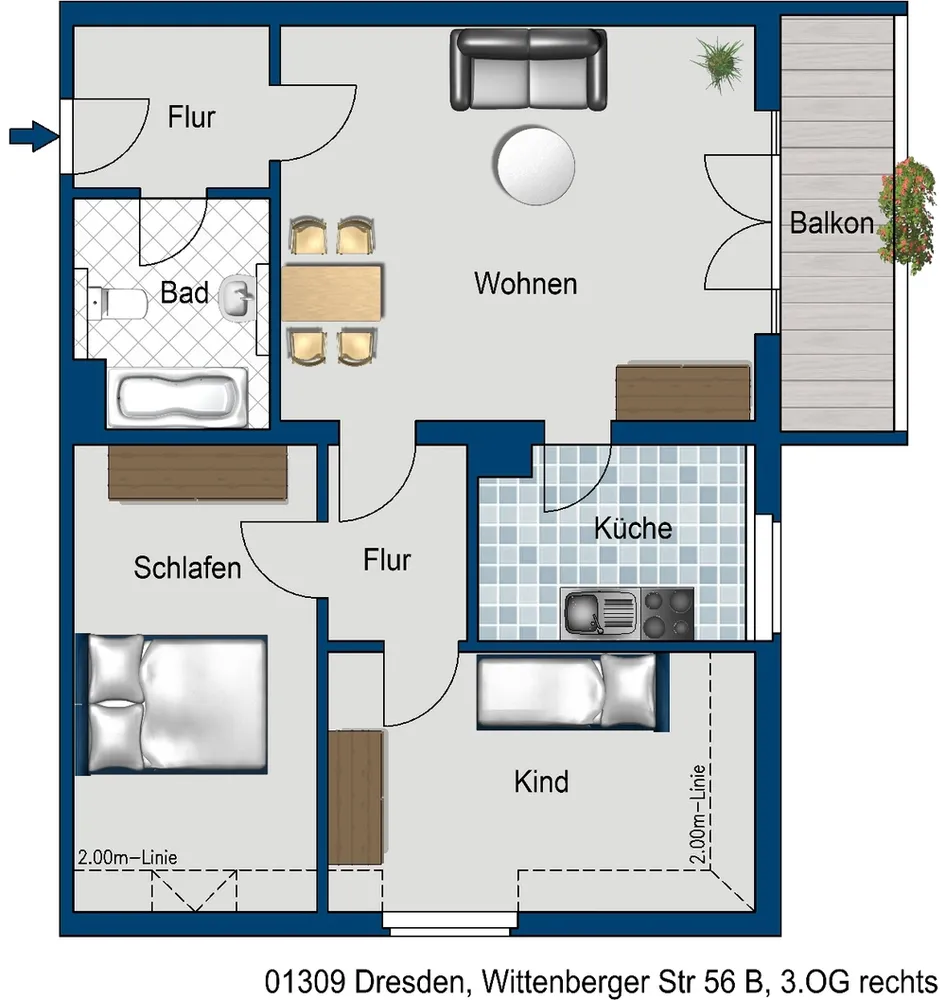 3 Zimmer Wohnung mit 70 m² in Dresden – Bild 5